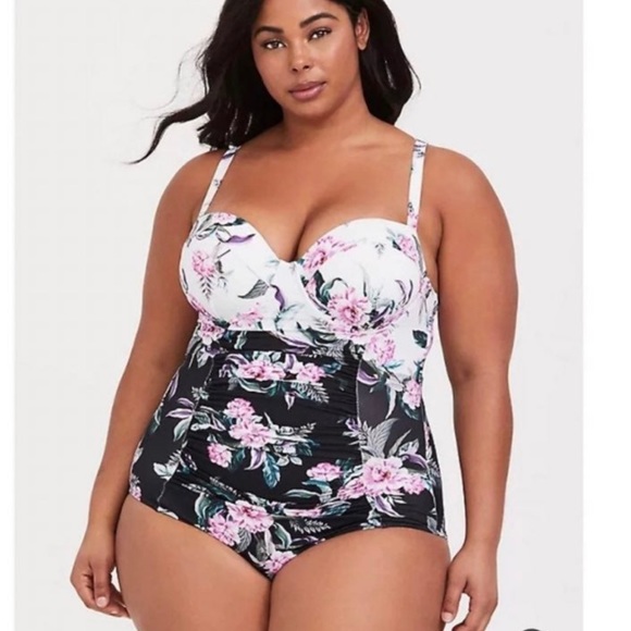 Torrid Push-Up Demi Slim Fix One-Piece Swimsuit 4F